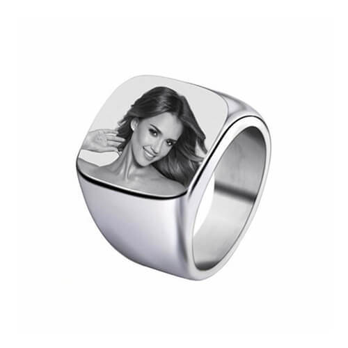 personalized mens rings engraved with photo wholesale big custom silver ring with picture etching bulk online websites